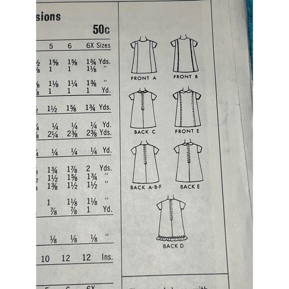 McCalls 7994 Sewing pattern girls dress A line 1960s Size 3 - Picture 8 of 8